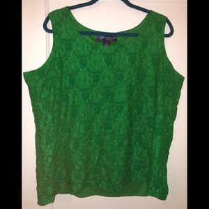 Susan Graver Emerald Green Lace Camisole